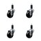 Service Caster 3'' SS Hard Rubber Wheel Swivel 1-1/4'' Expanding Stem Caster Set, 4PK SCC-SSEX20S314-HRS-114-4 - alternate 1